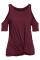 Red Twist Front Cold Shoulder Tee