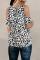 White Leopard Print Cold Shoulder Top