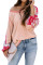 Red Contrast Eyelet Thermal Knit Top