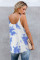 Sky Blue Tie Dye Print Knit Tank Top