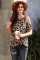 Brown Leopard Print Cold Shoulder Top
