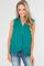 Green V-Neck Front Irregular Twist Hem Tank Top