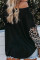 Black Blossom Contrast Swiss Dot Knit Top