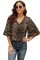 Leopard 3/4 Flared Sleeve Blouse