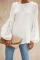 White Loose Casual Puffy Sleeve Top