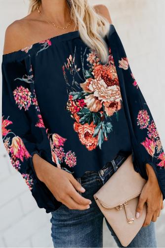 Blue Wherever You Go Off The Shoulder Top