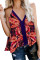 Blue Leaf Print Tank Top