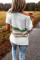 White Stripes Knit T-shirt with Slits