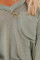Green V-neck Lantern Sleeve Knit Long Sleeve Top
