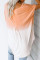 Orange White Ombre Color Block Casual Summer Shirt