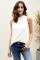 White Ruffle Trim Neckline Tank Top