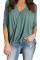 Green Wrap Hi-lo Hem Blouse