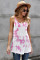 Pink Tie Dye Print Knit Tank Top