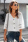 White Flare Sleeve V Neck Button Down Blouse