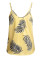 Yellow Tropical Plant Print Tank Top