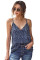 Blue Printed Racerback Tank Top