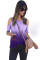 Purple Gradient Cold Shoulder Knot Twisted T-Shirt