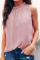 Pink Ruffle Trim Neckline Tank Top