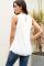 White Ruffle Trim Neckline Tank Top