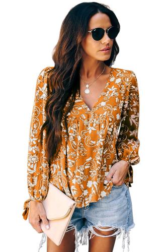 Yellow Tassel Tie Blouse