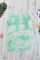 Green Tie Dye Print Knit Tank Top