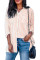 Orange Stripe Linen Dropped Sleeve Button Down Blouse with Pocket