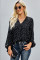 Black Love You Boo Balloon Sleeve Blouse