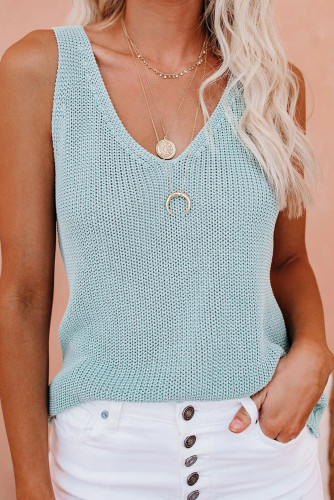 Sky Blue Knit Tank Top