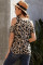 Brown Leopard Print Cold Shoulder Top