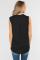 Black V-Neck Front Irregular Twist Hem Tank Top
