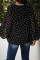 Black Love You Boo Balloon Sleeve Blouse