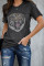 Gray Cotton Blend Tiger Tee