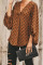 Brown Dot Boo Balloon Sleeve Blouse