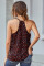Red Leopard Printed Racerback Tank Top