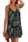 Black Floral Pattern Buttoned Slip Cami Dress