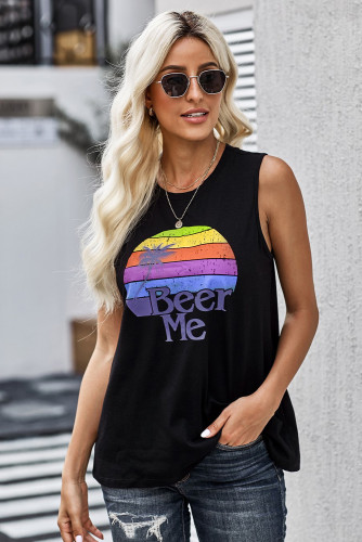 Beer Me Casual Black Tank