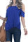 Blue Twist Front Cold Shoulder Tee