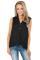Black V-Neck Front Irregular Twist Hem Tank Top