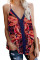 Blue Leaf Print Tank Top