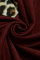 Burgundy Leopard Patch Pocket Long Sleeve Top