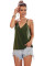 Green Spaghetti straps Slip Camisole