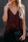 Red Leopard Printed Racerback Tank Top