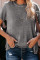 Gray Short Sleeve Knit Top