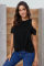 Black Twist Front Cold Shoulder Tee