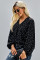 Black Love You Boo Balloon Sleeve Blouse
