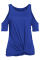 Blue Twist Front Cold Shoulder Tee