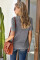 Gray Short Sleeve Knit Top