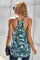 Green Leaf Print Tank Top