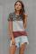 Rusty Block Striped and Leopard Short Sleeve Tee