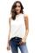 White Ruffle Trim Neckline Tank Top
